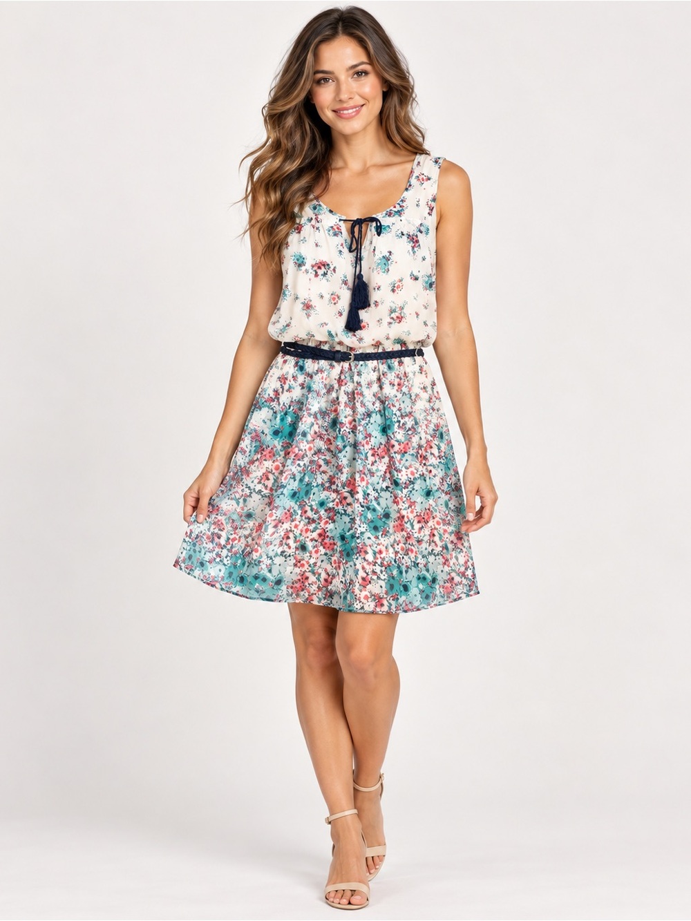 AS U WISH Floral Fit & Flare Dress – Size Small
